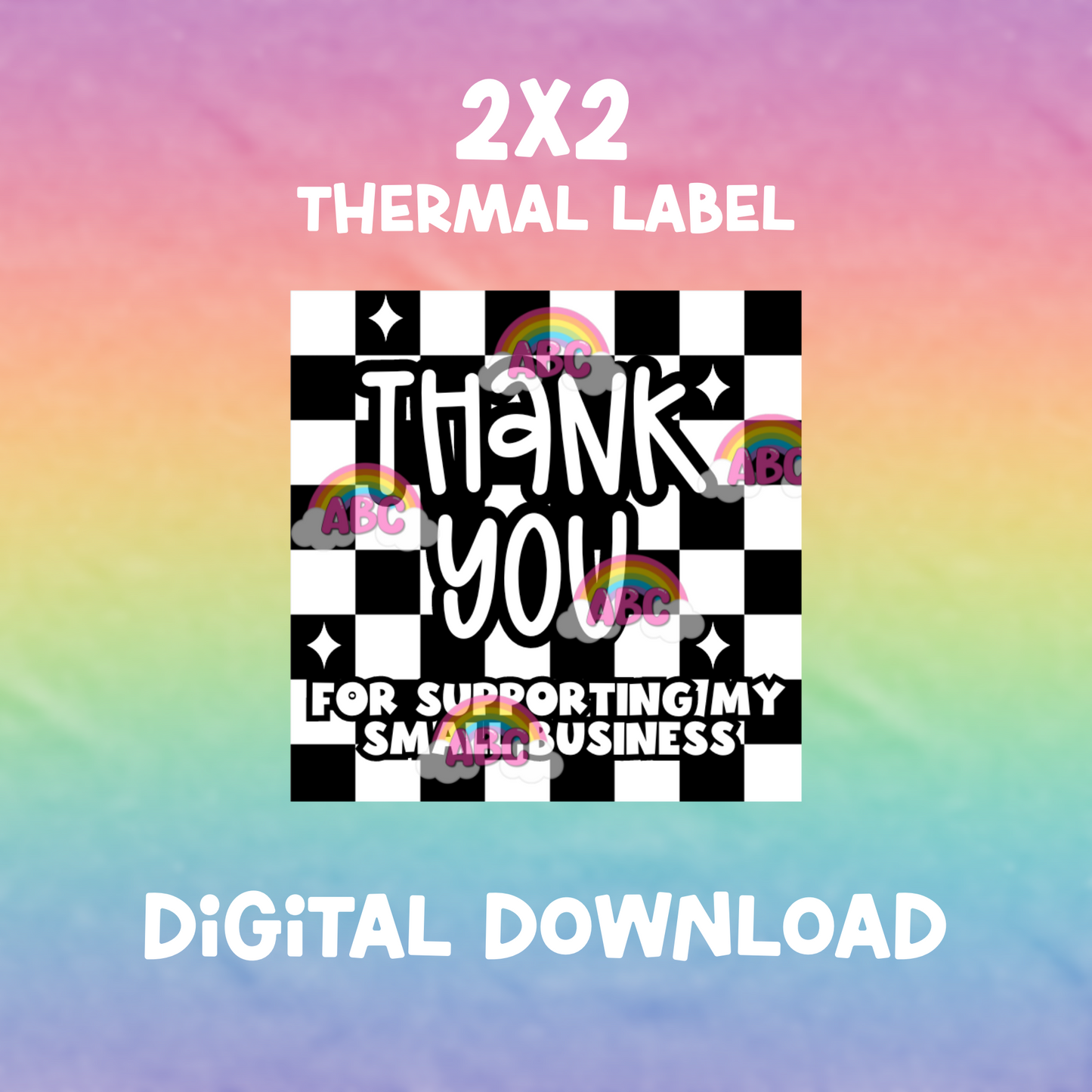 2x2 Digital Download Thermal Label - Thank You