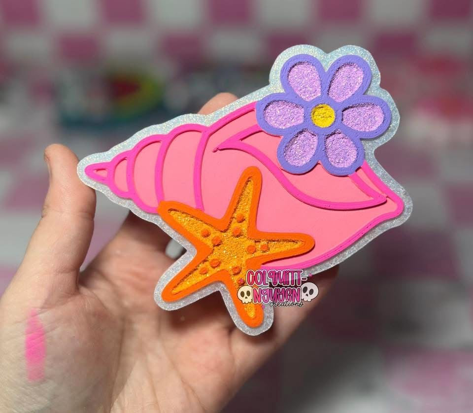 Floral Seashell Silicone Freshie Mold