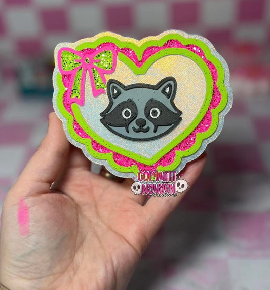 Raccoon Heart Silicone Freshie Mold
