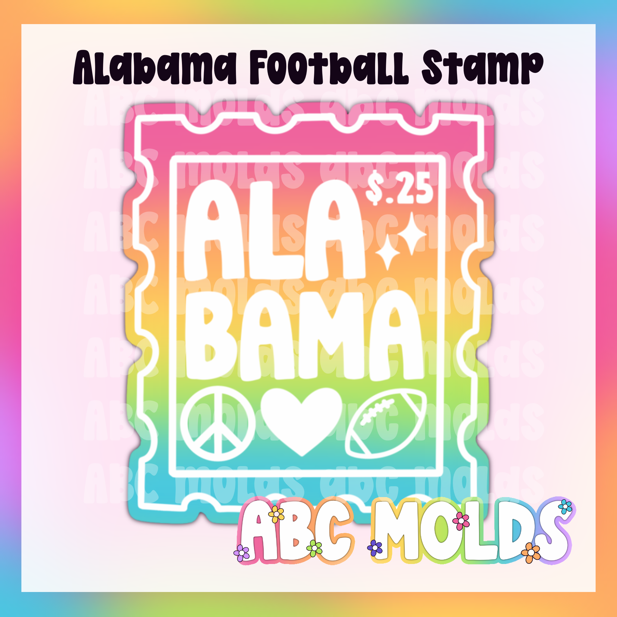 Alabama Football Stamp Silicone Mold - 2026 – ABC MOLDS LLC