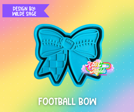 Checkered football Bow Silicone Mold