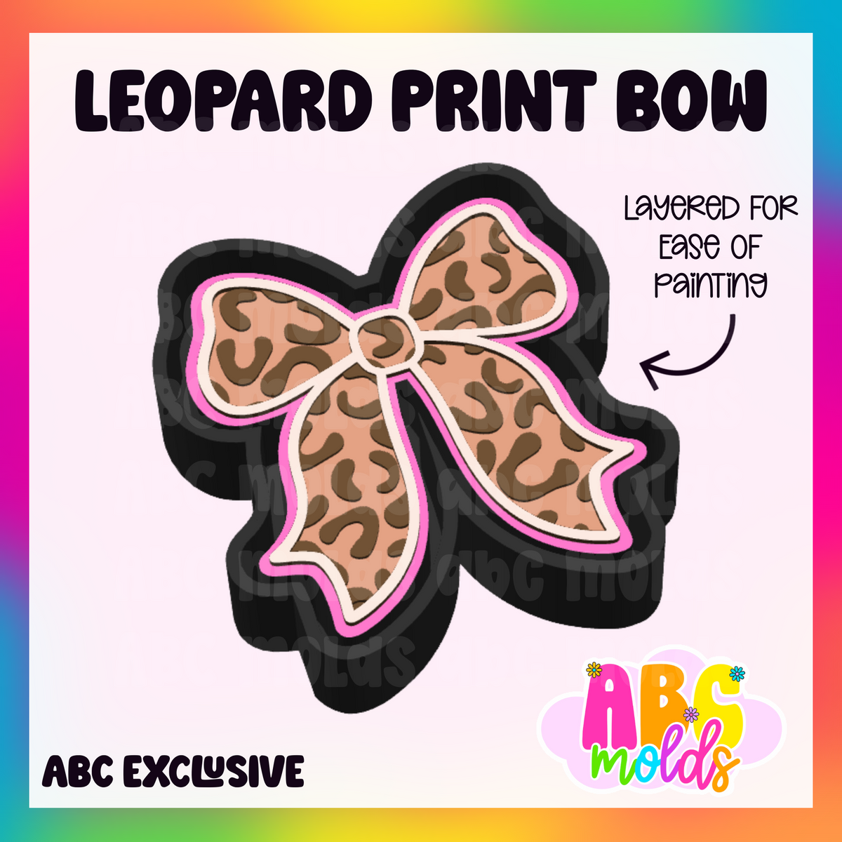 Leopard Print Bow - Silicone Freshie Mold