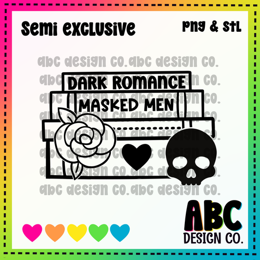 Dark Romance Book Stack PNG & STL - Semi-Exclusive - digital download