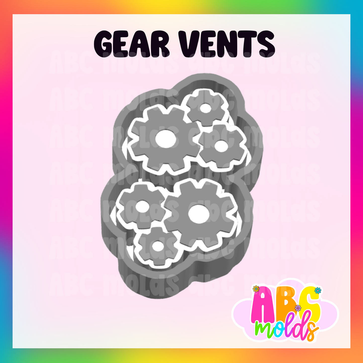 Gears - Vent Size - Silicone Freshie Mold