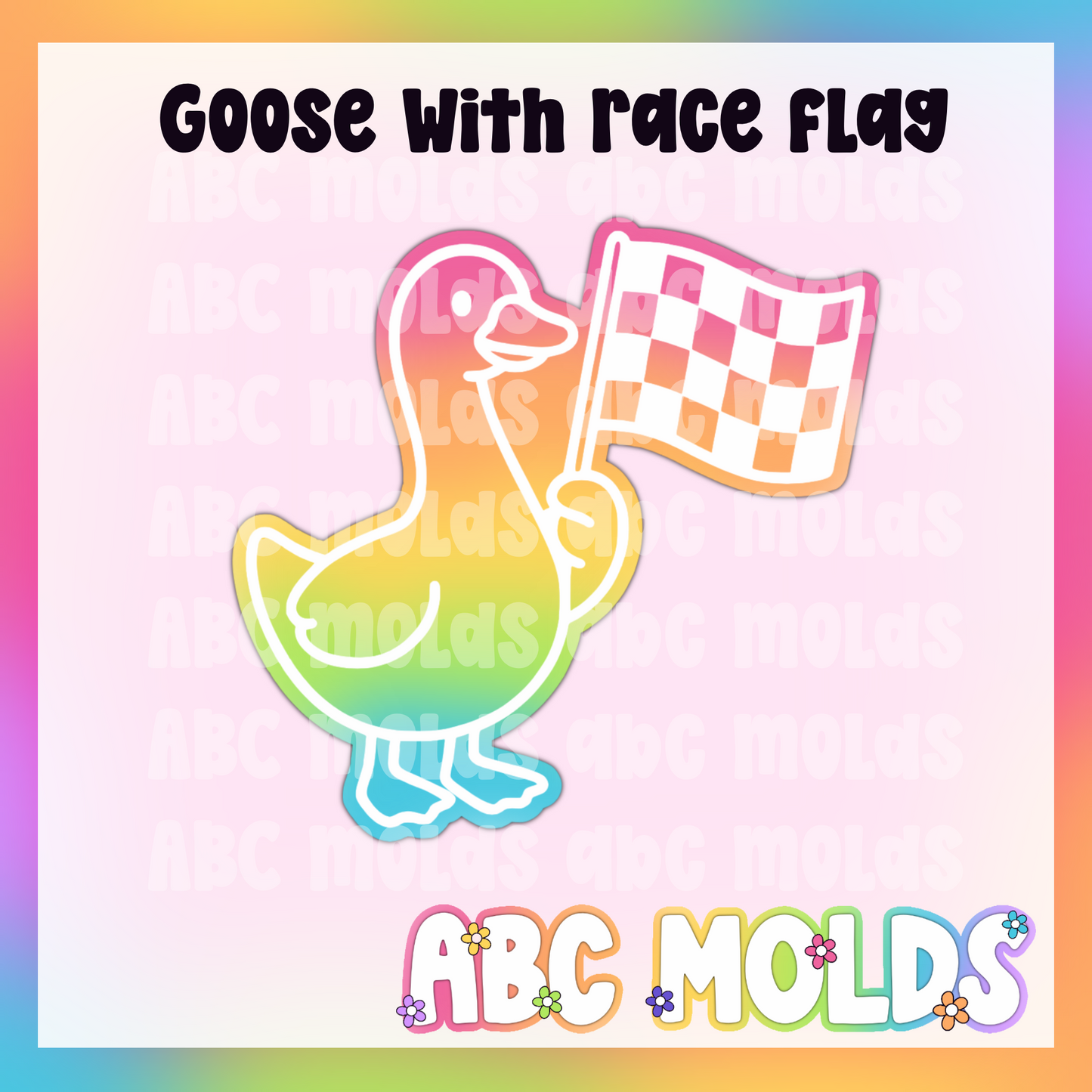 Goose with Race Flag Silicone Freshie Mold
