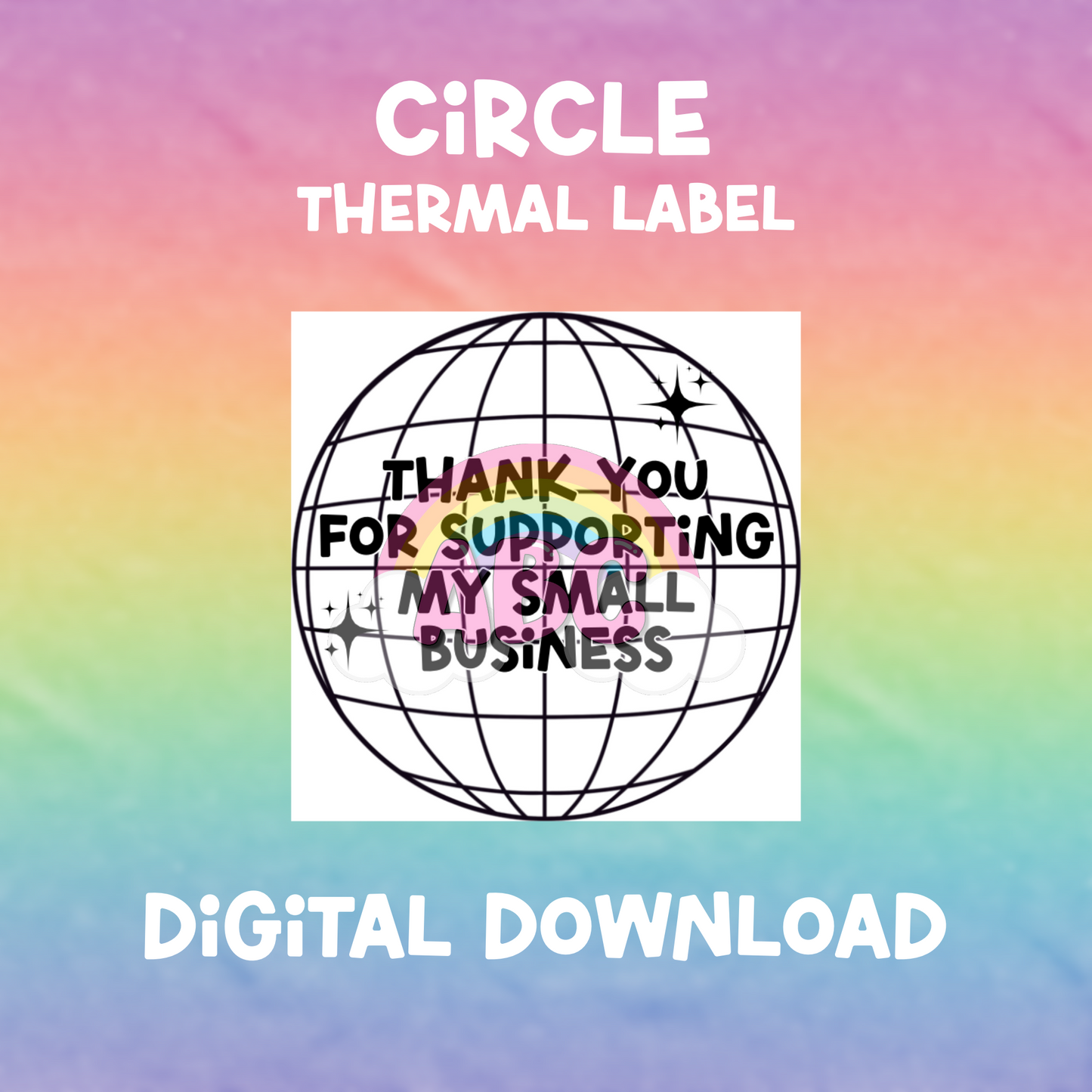 Digital Download - Thermal Label - Circle - disco