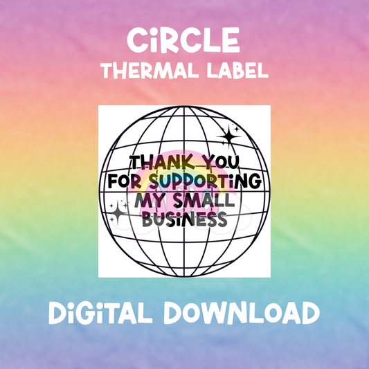 Digital Download - Thermal Label - Circle - disco