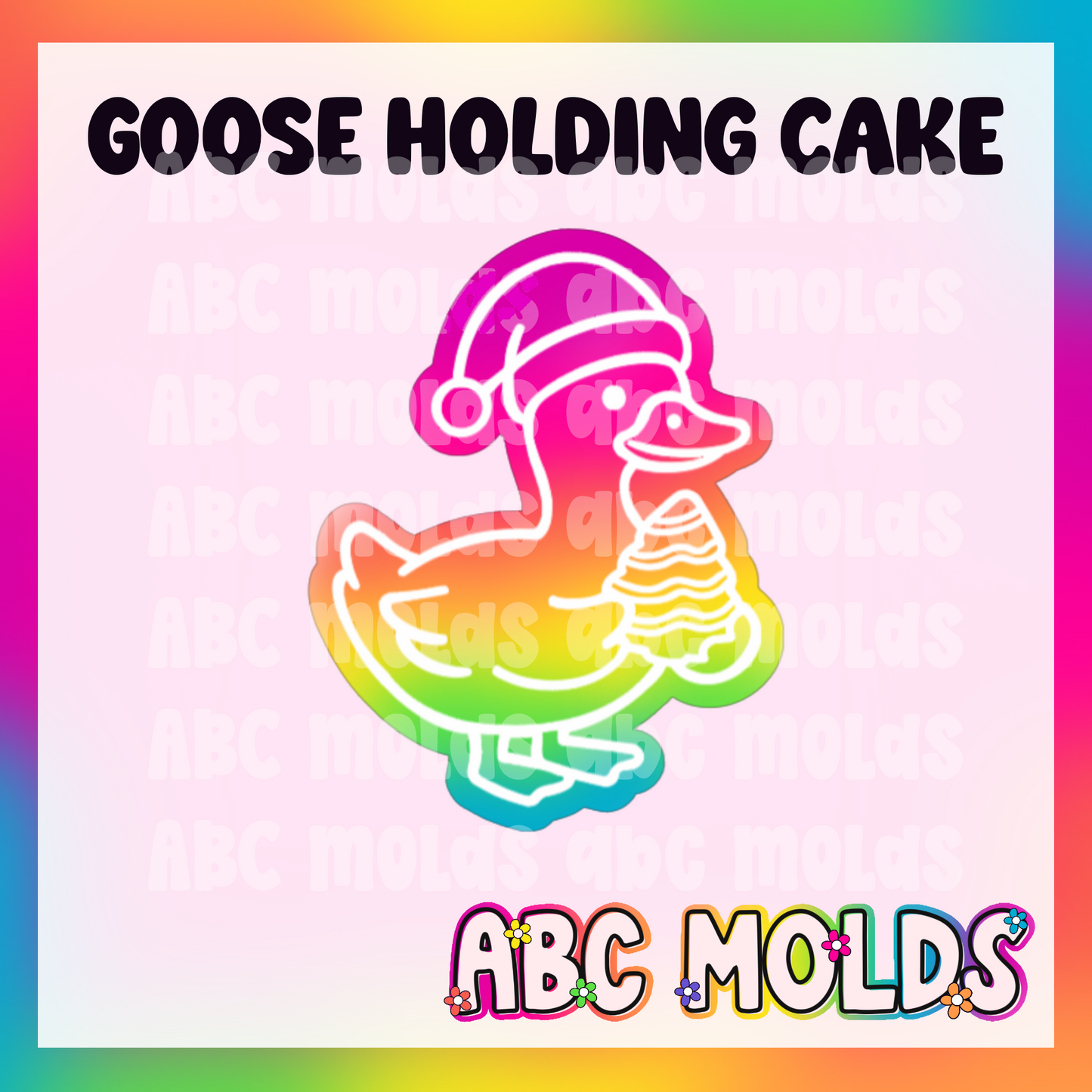 Christmas Goose with cake Silicone Freshie Mold