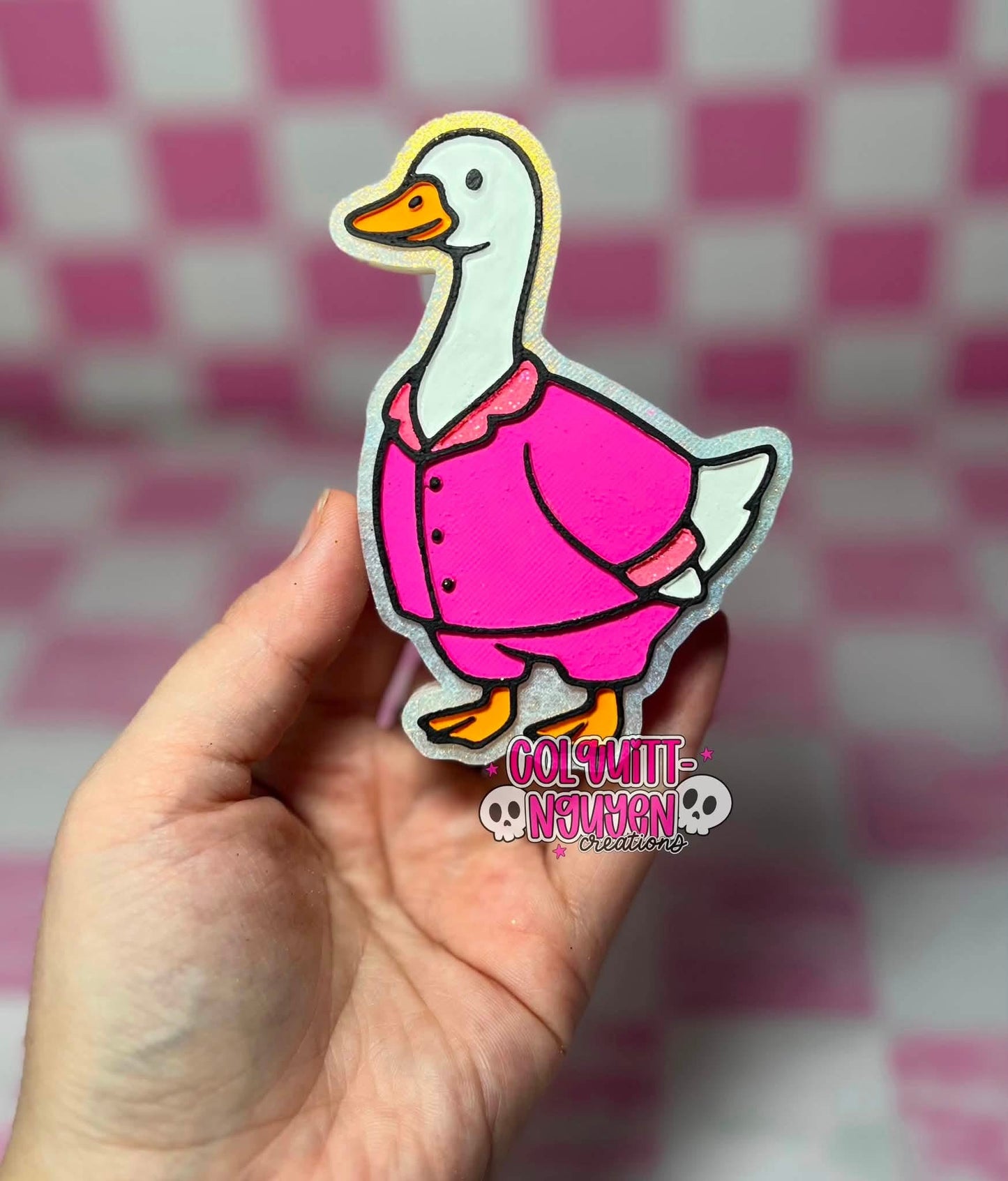 Goose in Pajamas Silicone Freshie Mold