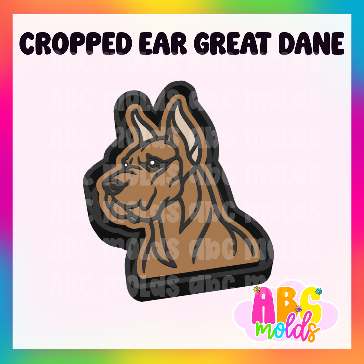 Cropped Ear Great Dane - Silicone Freshie Mold