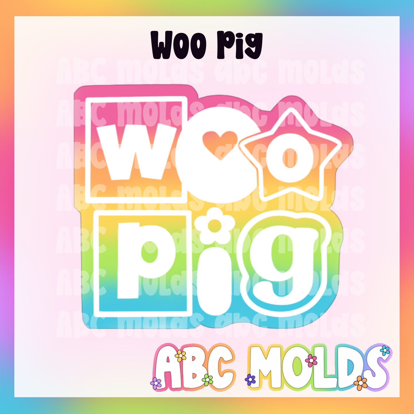 Woo Pig Fancy Letters Silicone Mold