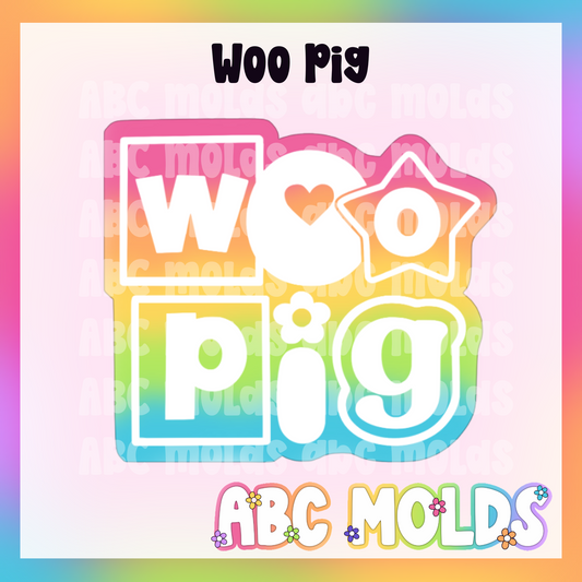 Woo Pig Fancy Letters Silicone Mold