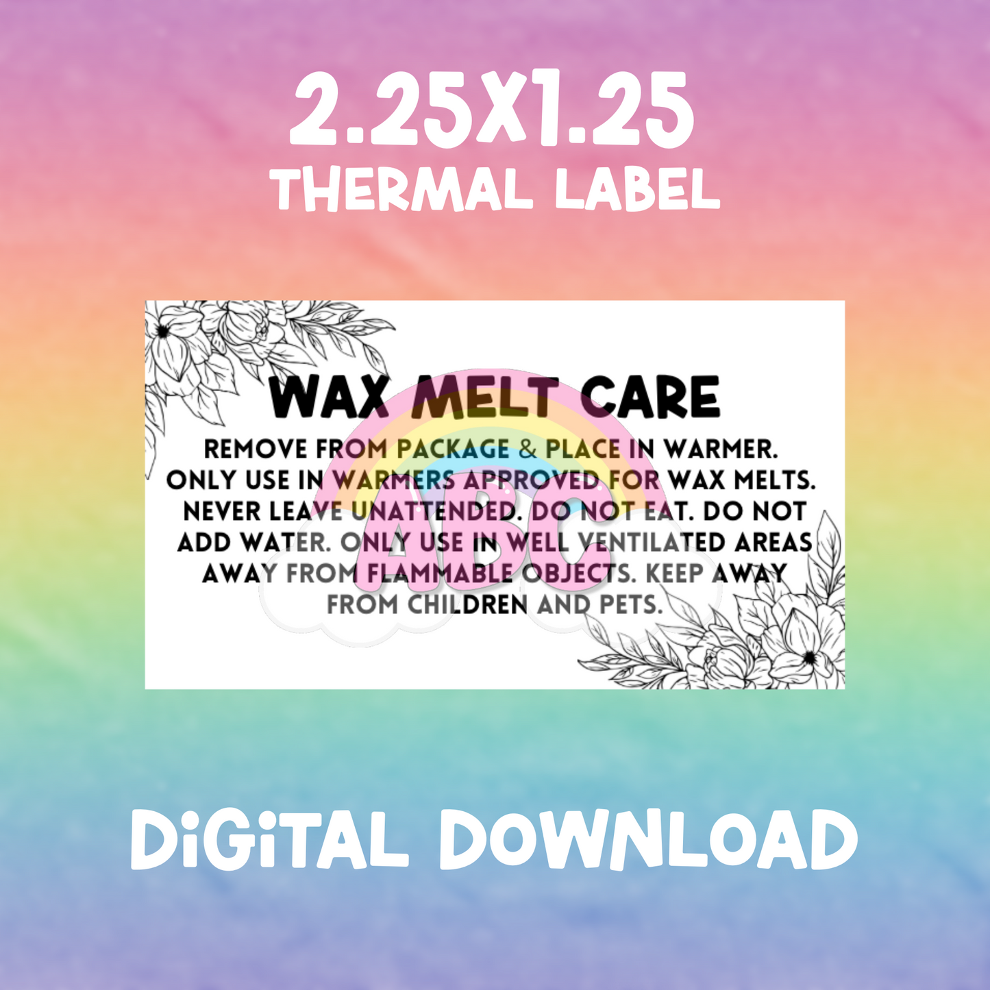 Digital Download - Thermal Label - Wax Care 3