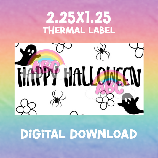 Digital Download - Thermal Label - happy halloween