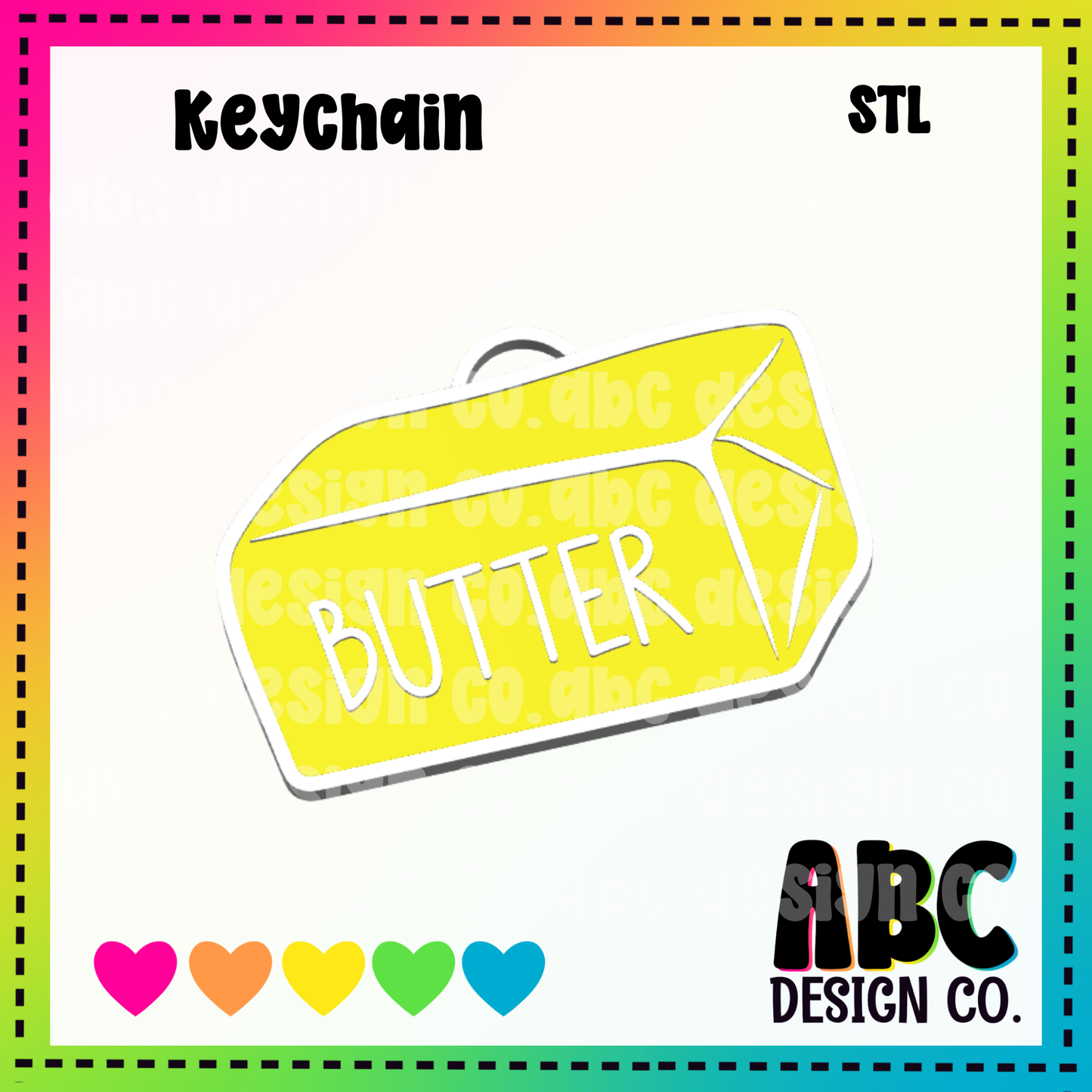 Butter -  Key Chain - STL & 3mf - Digital Download