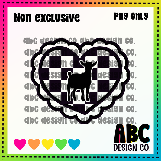 Checkered heart goat 1 PNG - NON Exclusive - digital download
