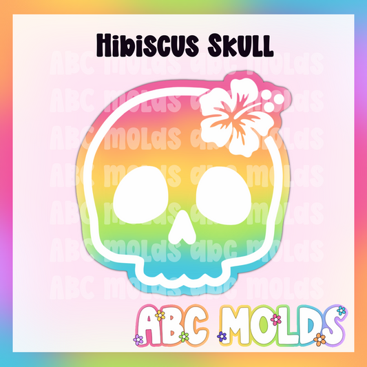 Hibiscus Skull Silicone Freshie Mold