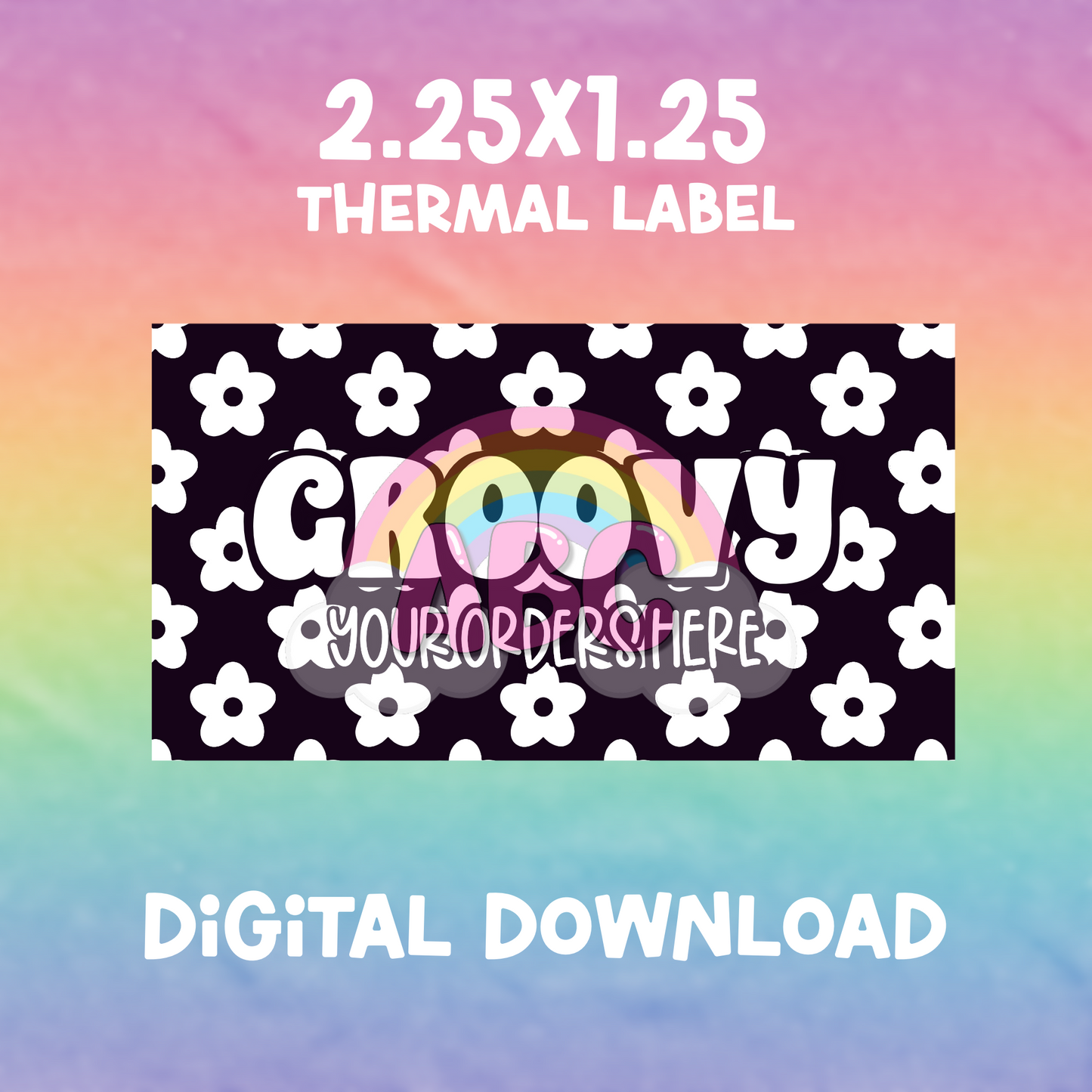 Digital Download - Thermal Label - groovy