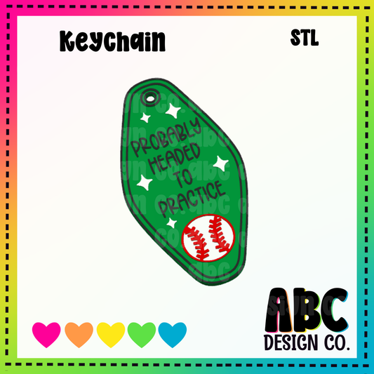 Headed to practice - Key Chain - STL & 3mf - Digital Download