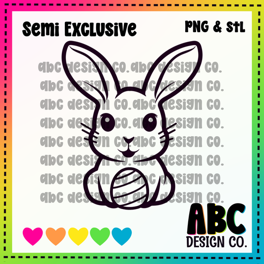 Bunny with Egg PNG & STL - Semi-Exclusive - digital download