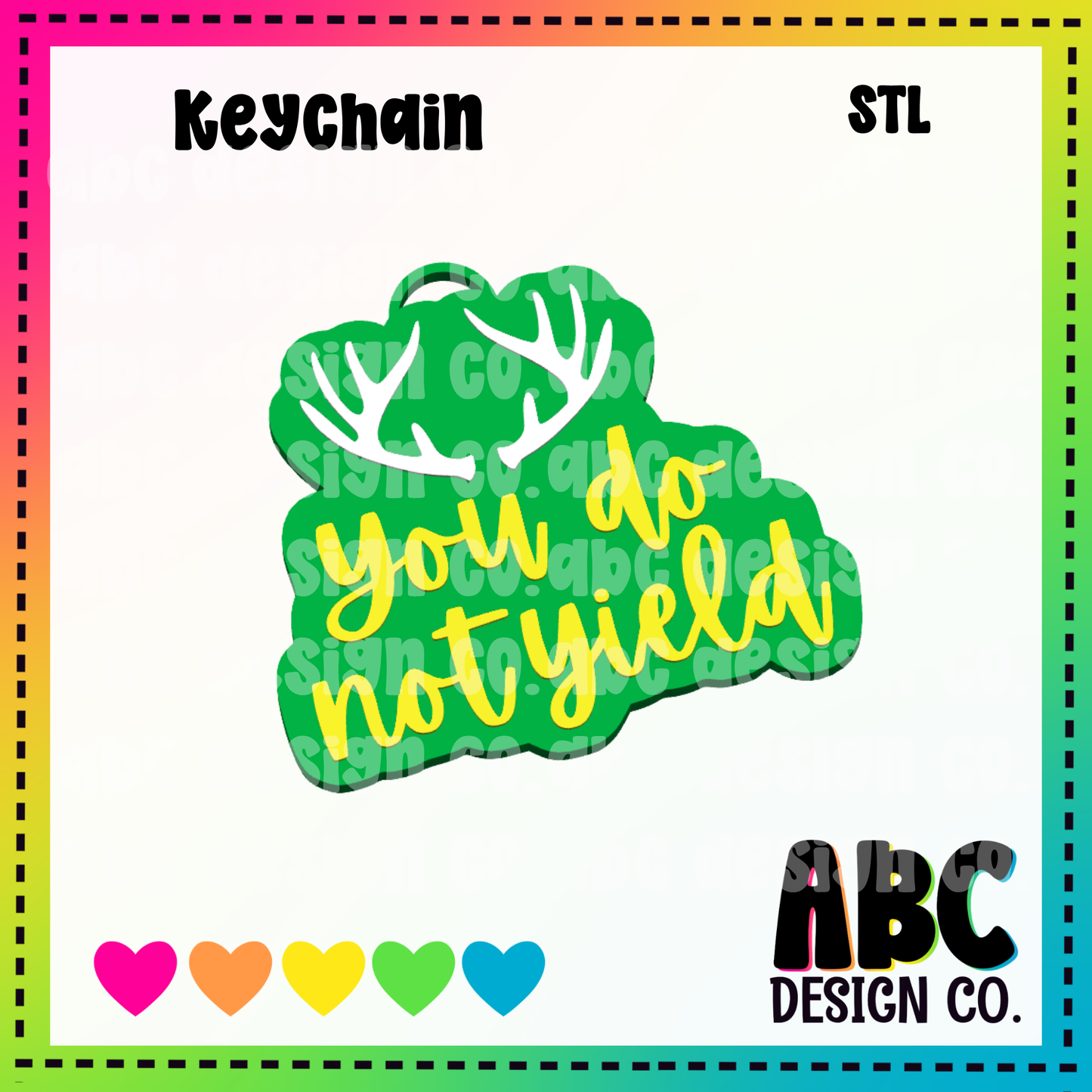 You do not yield -  Key Chain - STL & 3mf - Digital Download