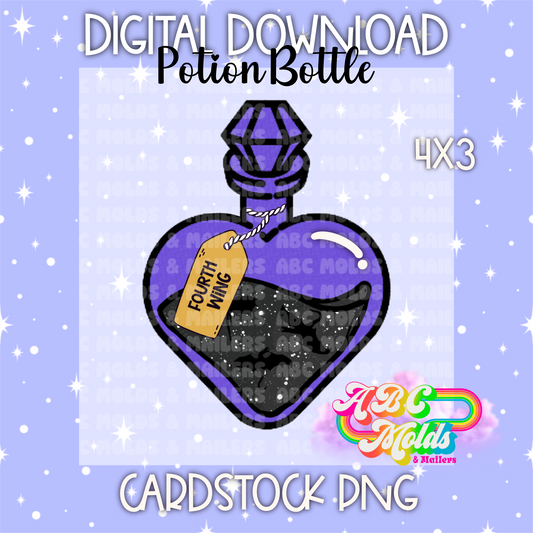 Digital Download - PNG Cardstock Download - Potion Bottle - F Wing