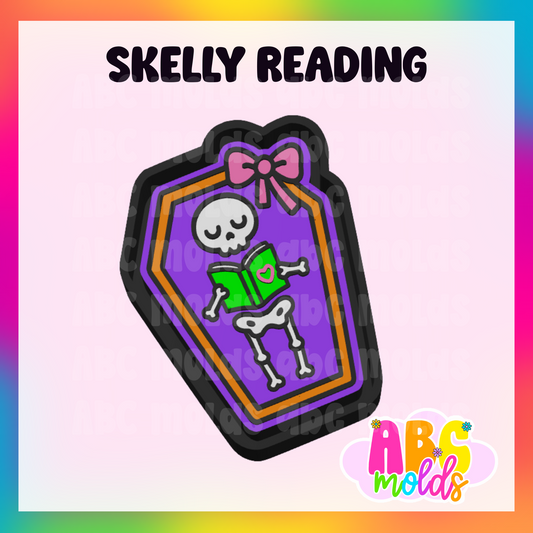 Reading Skeleton Silicone Freshie Mold