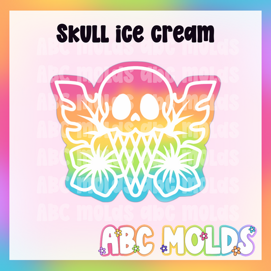 Skull Ice Cream Silicone Freshie Freshie Mold