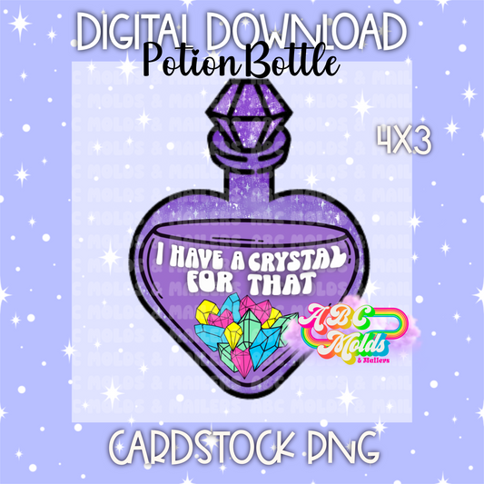 Digital Download - PNG Cardstock Download - Potion Bottle - Crystals