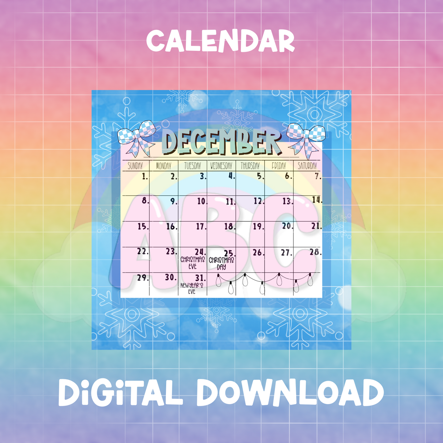 Digital Download - December Calendar