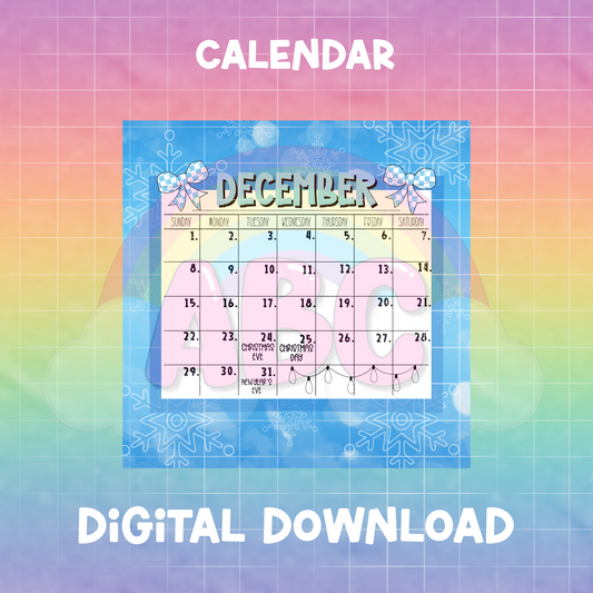 Digital Download - December Calendar