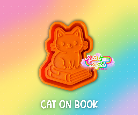 Cat on book Silicone Mold