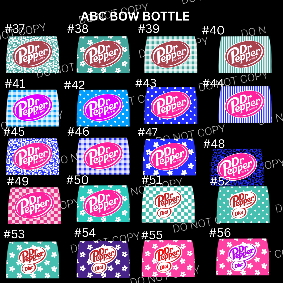 ABC Bow Soda Bottle Cardstock - Shipped by Kaleidoscope Kreations