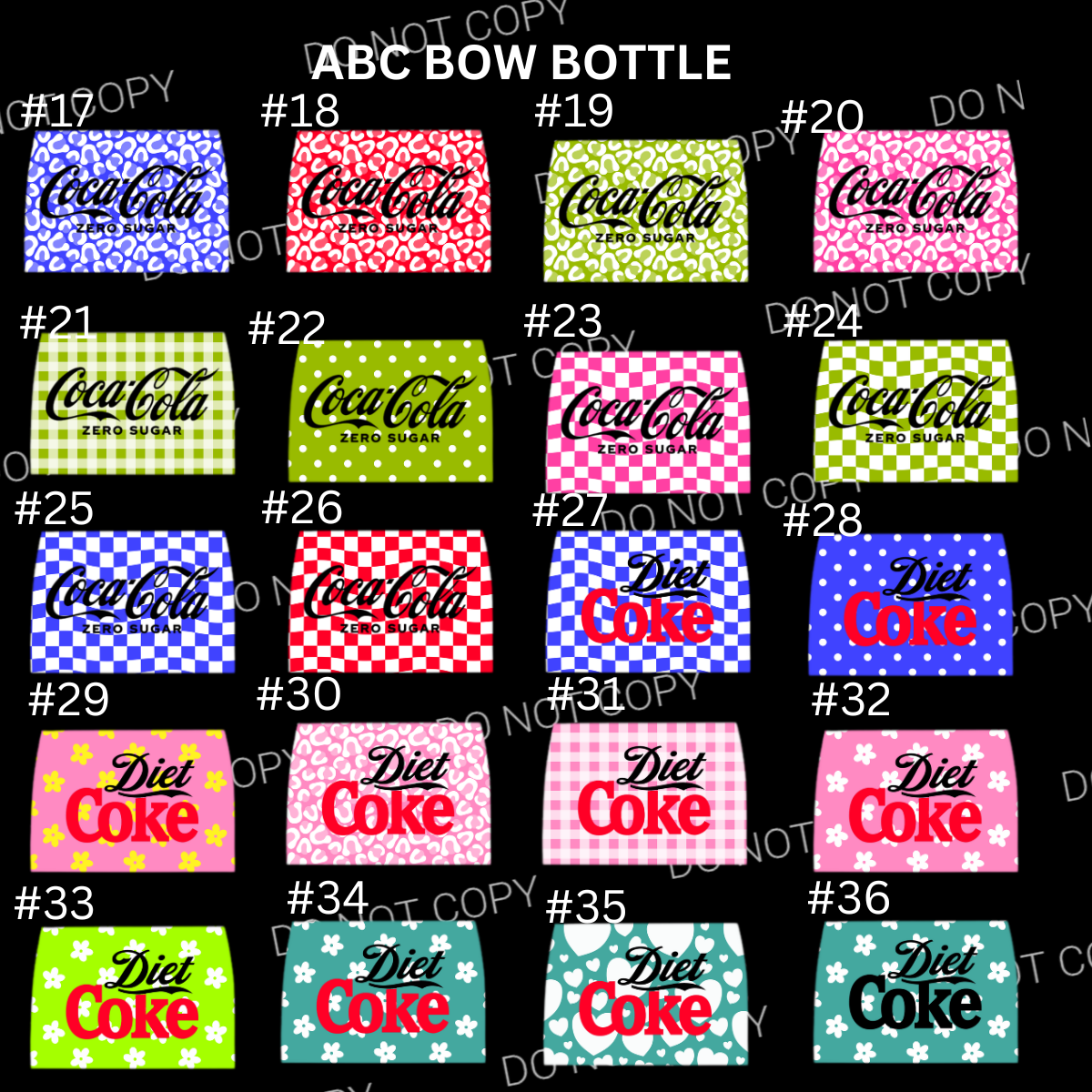 ABC Bow Soda Bottle Cardstock - Shipped by Kaleidoscope Kreations