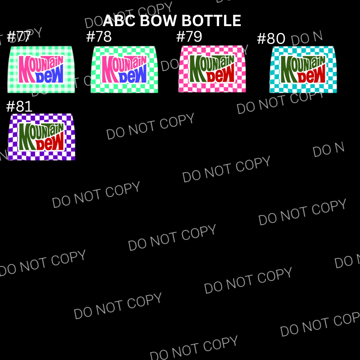 ABC Bow Soda Bottle Cardstock - Shipped by Kaleidoscope Kreations
