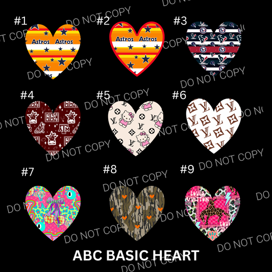 ABC Basic Heart Cardstock - Shipped by Kaleidoscope Kreations