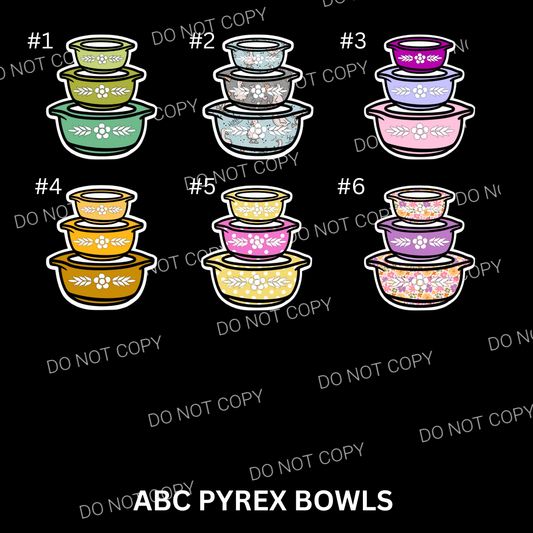 ABC Pyrex Bowl Cardstock - Shipped by Kaleidoscope Kreations