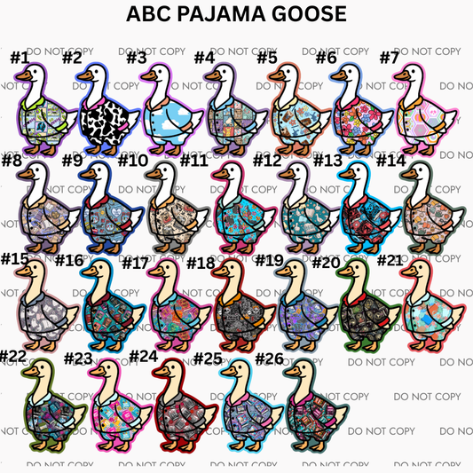ABC PAJAMA GOOSE CARDSTOCK - sold and shipped by Kalidescope Kreationss
