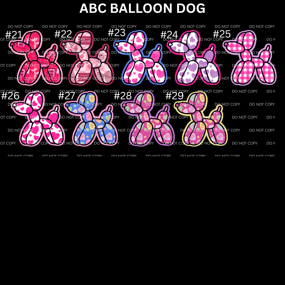 ABC Balloon Dog Cardstock - sold and shipped by kaleidoscope Kreationss