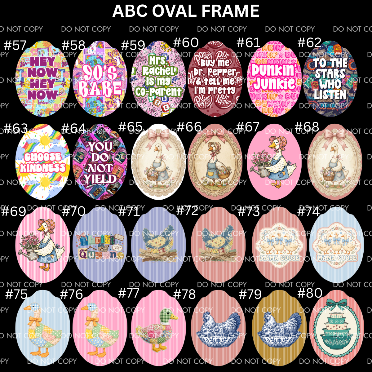 ABC OVAL FRAME CARDSTOCK - Shipped by Kaleidoscope Kreations