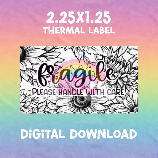 Digital Download - Thermal Label - fragile 6