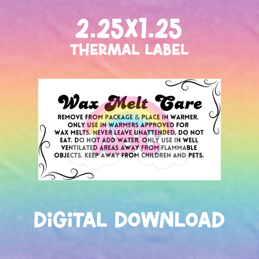 Digital Download - Thermal Label - Wax Care 1