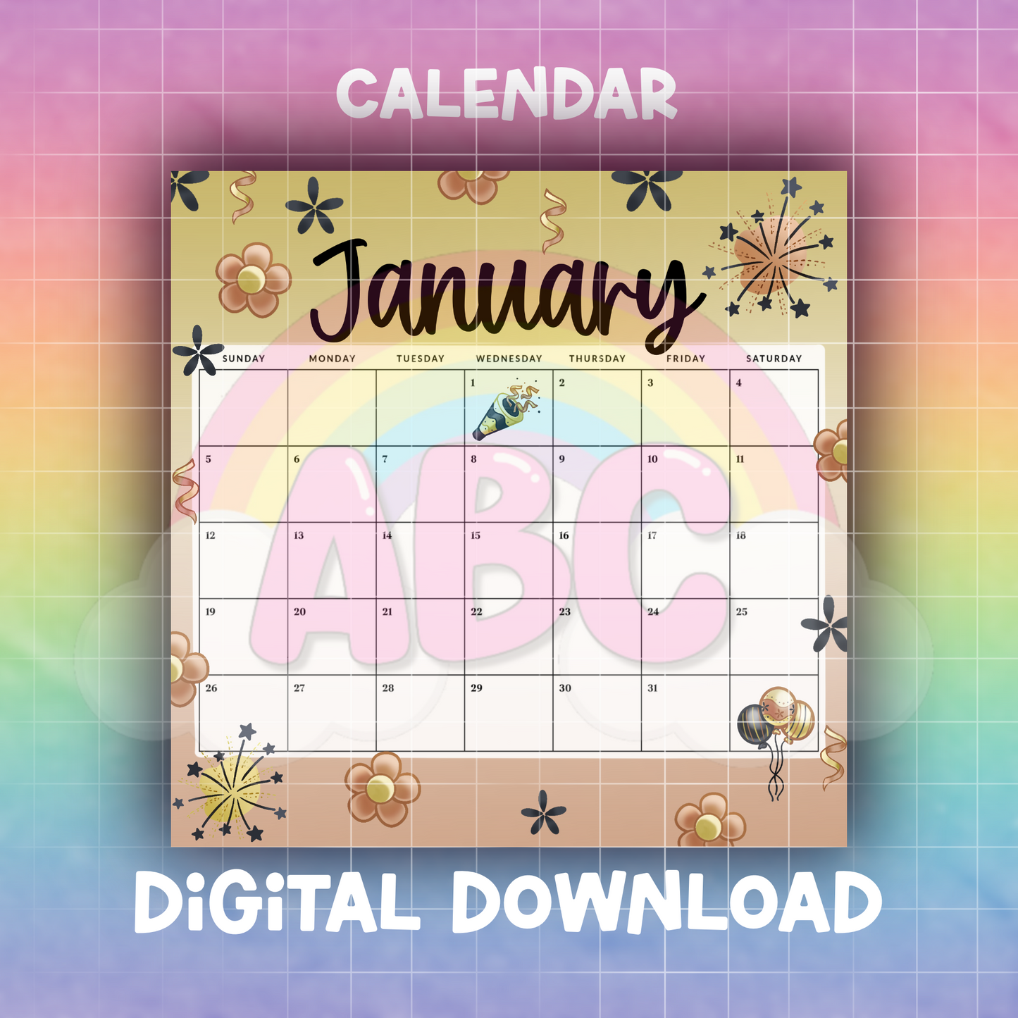 Digital Download - January Calendar