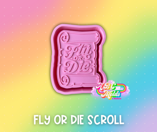 Fly or die scroll silicone mold