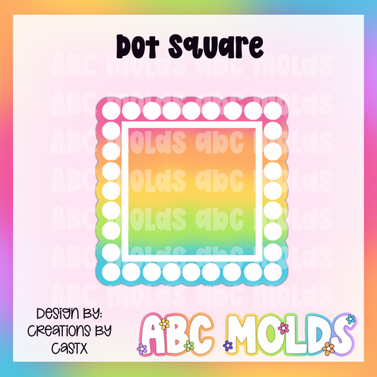 Square with dots silicone freshie mold