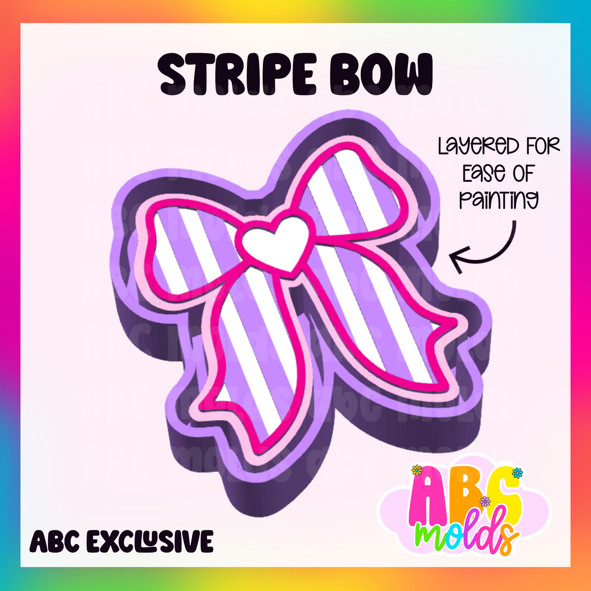 Stripe Bow - Silicone Freshie Mold