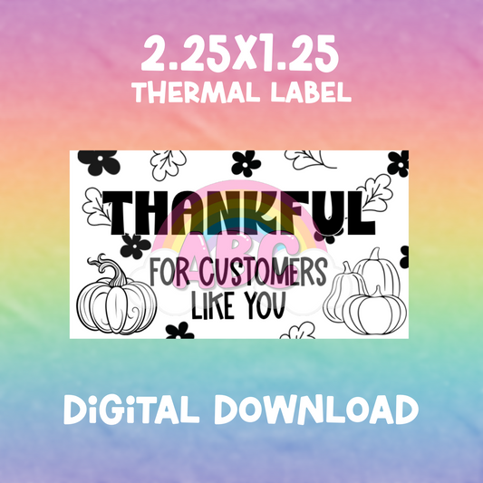 Digital Download - Thermal Label - thankful 1