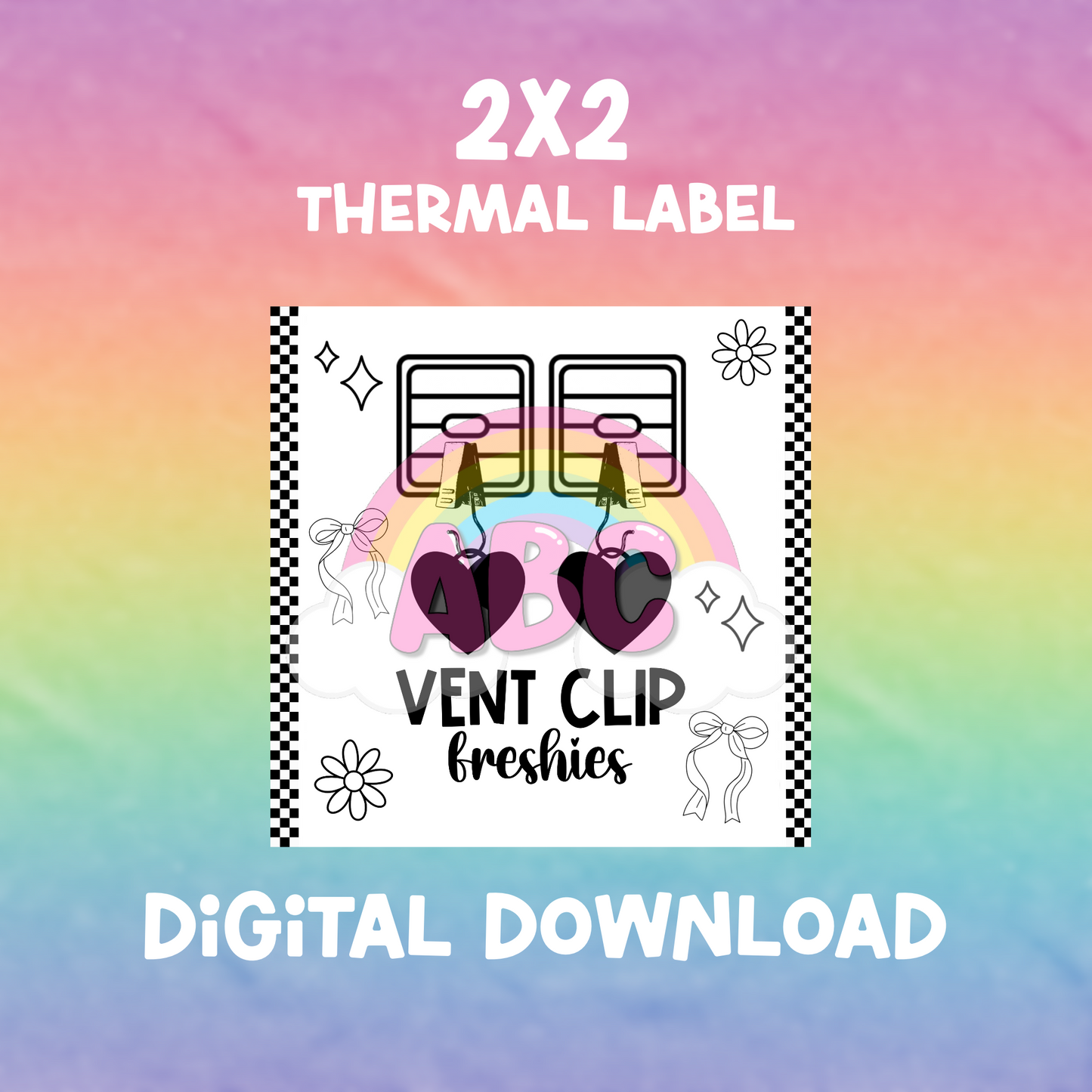 2x2 Digital Download Thermal Label - vent freshie