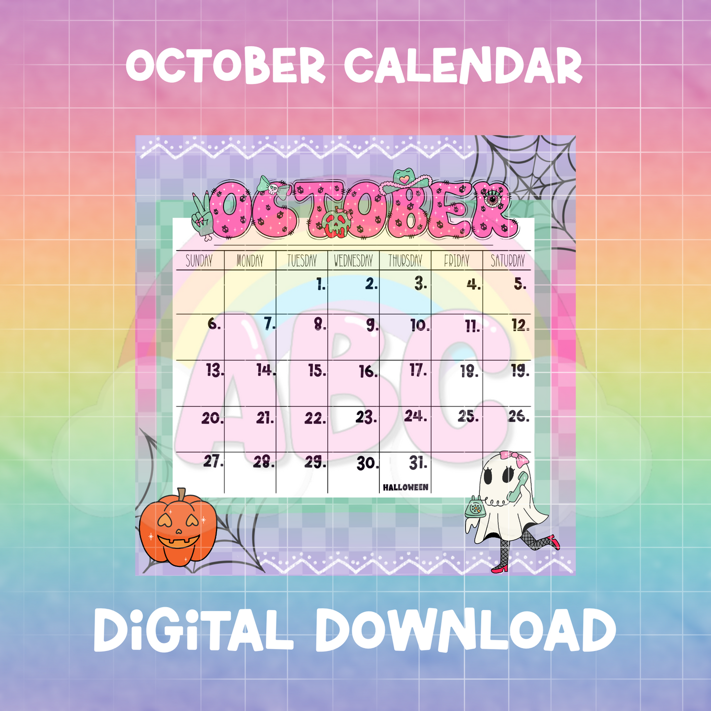 Digital Download - October Calendar