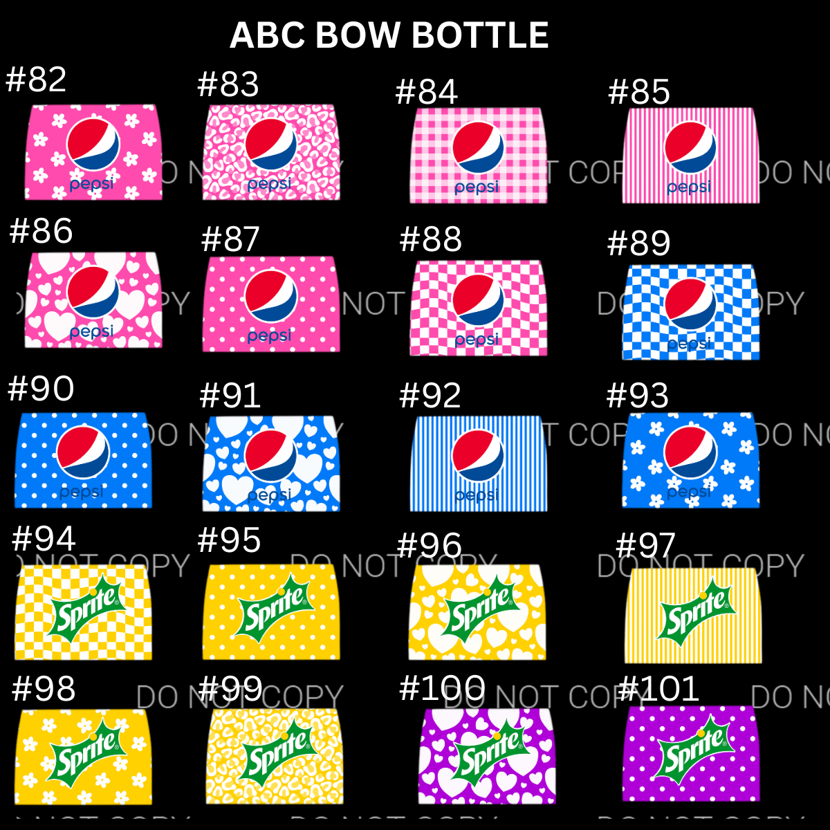 ABC Bow Soda Bottle Cardstock - Shipped by Kaleidoscope Kreations